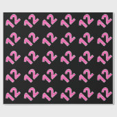 Pink Stripes 12 Event # (Verjaardag, Jubileum) Cadeaupapier (Vlak)