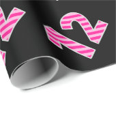 Pink Stripes 12 Event # (Verjaardag, Jubileum) Cadeaupapier (Rol Hoek)