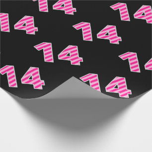 Pink Stripes 14 Event # (Verjaardag, Jubileum) Cadeaupapier