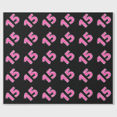 Pink Stripes 15 Event # (Verjaardag, Jubileum) Cadeaupapier (Vlak)