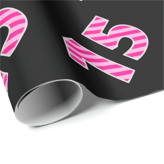 Pink Stripes 15 Event # (Verjaardag, Jubileum) Cadeaupapier (Rol Hoek)