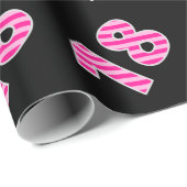 Pink Stripes 18 Event # (Verjaardag, Jubileum) Cadeaupapier (Rol Hoek)