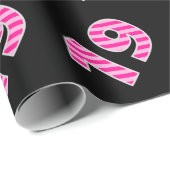 Pink Stripes 19 Event # (Verjaardag, Jubileum) Cadeaupapier (Rol Hoek)