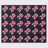 Pink Stripes 20 Event # (Verjaardag, Jubileum) Cadeaupapier (Vlak)