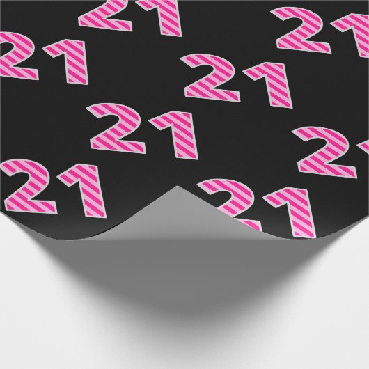 Pink Stripes 21 Event # (Verjaardag, Jubileum) Cadeaupapier (Hoek)