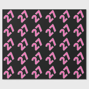 Pink Stripes 27 Event # (Verjaardag, Jubileum) Cadeaupapier