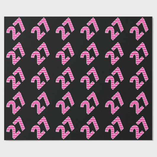 Pink Stripes 27 Event # (Verjaardag, Jubileum) Cadeaupapier (Vlak)