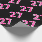 Pink Stripes 27 Event # (Verjaardag, Jubileum) Cadeaupapier (Hoek)