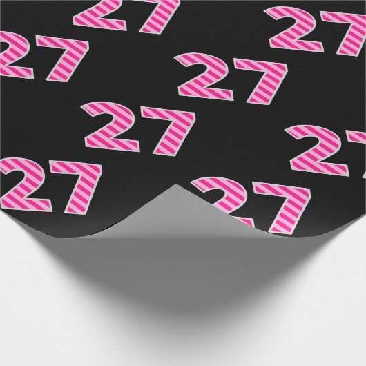 Pink Stripes 27 Event # (Verjaardag, Jubileum) Cadeaupapier (Hoek)