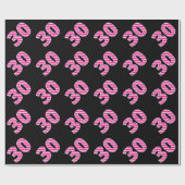 Pink Stripes 30 Event # (Verjaardag, Jubileum) Cadeaupapier (Vlak)