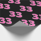 Pink Stripes 33 Event # (Verjaardag, Jubileum) Cadeaupapier (Hoek)