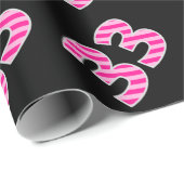 Pink Stripes 33 Event # (Verjaardag, Jubileum) Cadeaupapier (Rol Hoek)