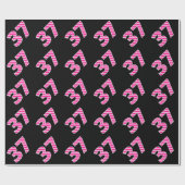 Pink Stripes 37 Event # (Verjaardag, Jubileum) Cadeaupapier (Vlak)