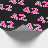 Pink Stripes 42 Event # (Verjaardag, Jubileum) Cadeaupapier (Hoek)