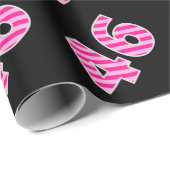 Pink Stripes 46 Event # (Verjaardag, Jubileum) Cadeaupapier (Rol Hoek)