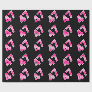 Pink Stripes 47 Event # (Verjaardag, Jubileum) Cadeaupapier