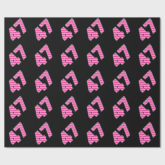 Pink Stripes 47 Event # (Verjaardag, Jubileum) Cadeaupapier (Vlak)