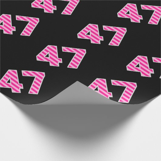 Pink Stripes 47 Event # (Verjaardag, Jubileum) Cadeaupapier (Hoek)