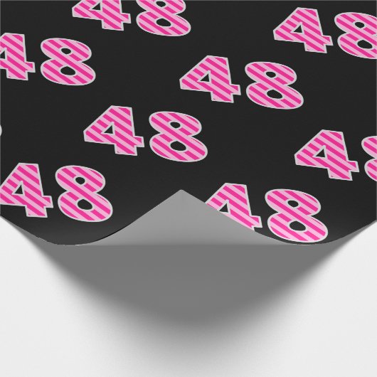 Pink Stripes 48 Event # (Verjaardag, Jubileum) Cadeaupapier (Hoek)