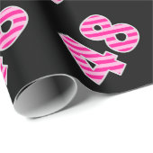 Pink Stripes 48 Event # (Verjaardag, Jubileum) Cadeaupapier (Rol Hoek)