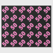 Pink Stripes 50 Event # (Verjaardag, Jubileum) Cadeaupapier (Vlak)