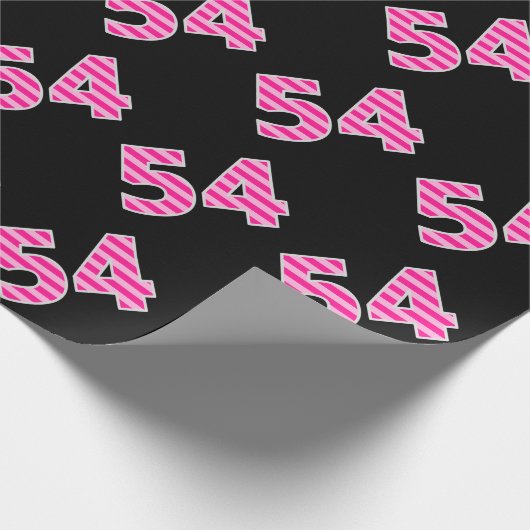 Pink Stripes 54 Event # (Verjaardag, Jubileum) Cadeaupapier (Hoek)