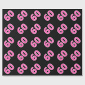 Pink Stripes 60 Event # (Verjaardag, Jubileum) Cadeaupapier (Vlak)