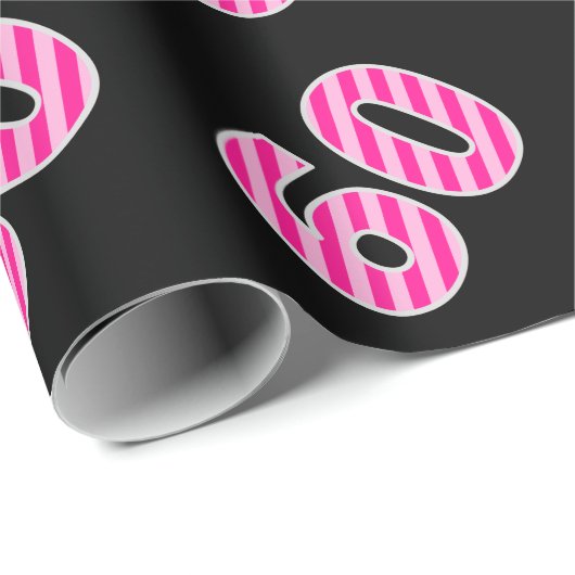 Pink Stripes 60 Event # (Verjaardag, Jubileum) Cadeaupapier (Rol Hoek)
