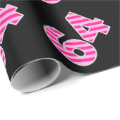 Pink Stripes 64 Event # (Verjaardag, Jubileum) Cadeaupapier (Rol Hoek)