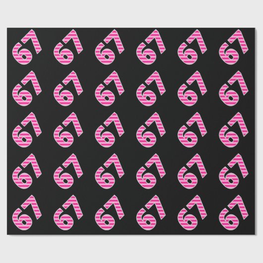 Pink Stripes 67 Event # (Verjaardag, Jubileum) Cadeaupapier (Vlak)