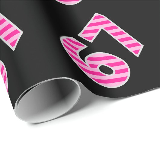 Pink Stripes 67 Event # (Verjaardag, Jubileum) Cadeaupapier (Rol Hoek)