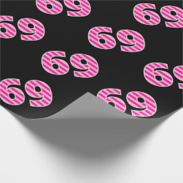 Pink Stripes 69 Event # (Verjaardag, Jubileum) Cadeaupapier