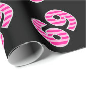 Pink Stripes 69 Event # (Verjaardag, Jubileum) Cadeaupapier (Rol Hoek)