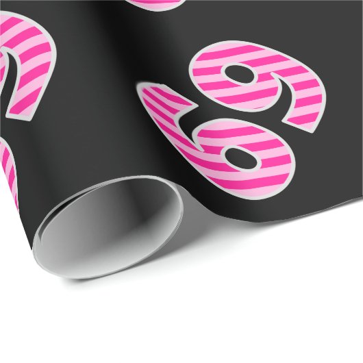 Pink Stripes 69 Event # (Verjaardag, Jubileum) Cadeaupapier (Rol Hoek)