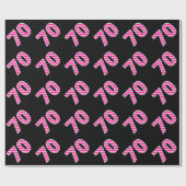 Pink Stripes 70 Event # (Verjaardag, Jubileum) Cadeaupapier (Vlak)
