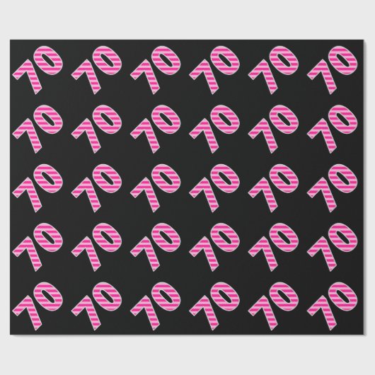 Pink Stripes 70 Event # (Verjaardag, Jubileum) Cadeaupapier (Vlak)