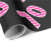 Pink Stripes 70 Event # (Verjaardag, Jubileum) Cadeaupapier (Rol Hoek)