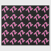 Pink Stripes 72 Event # (Verjaardag, Jubileum) Cadeaupapier (Vlak)