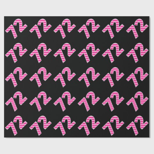 Pink Stripes 72 Event # (Verjaardag, Jubileum) Cadeaupapier (Vlak)