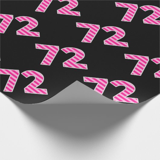 Pink Stripes 72 Event # (Verjaardag, Jubileum) Cadeaupapier (Hoek)