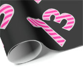 Pink Stripes 73 Event # (Verjaardag, Jubileum) Cadeaupapier (Rol Hoek)