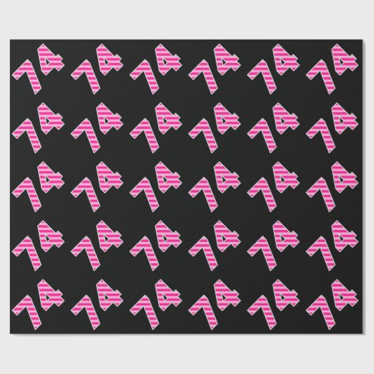Pink Stripes 74 Event # (Verjaardag, Jubileum) Cadeaupapier (Vlak)