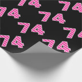 Pink Stripes 74 Event # (Verjaardag, Jubileum) Cadeaupapier (Hoek)
