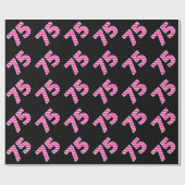 Pink Stripes 75 Event # (Verjaardag, Jubileum) Cadeaupapier (Vlak)