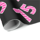 Pink Stripes 75 Event # (Verjaardag, Jubileum) Cadeaupapier (Rol Hoek)