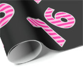 Pink Stripes 76 Event # (Verjaardag, Jubileum) Cadeaupapier (Rol Hoek)