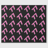 Pink Stripes 77 Event # (Verjaardag, Jubileum) Cadeaupapier (Vlak)