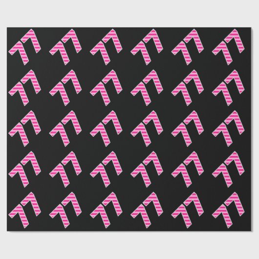 Pink Stripes 77 Event # (Verjaardag, Jubileum) Cadeaupapier (Vlak)