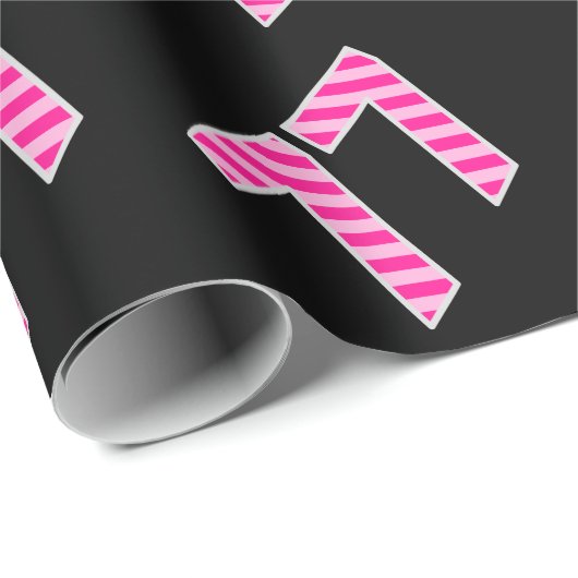 Pink Stripes 77 Event # (Verjaardag, Jubileum) Cadeaupapier (Rol Hoek)