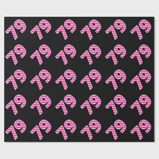 Pink Stripes 79 Event # (Verjaardag, Jubileum) Cadeaupapier (Vlak)